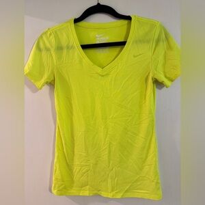 Nike Women's DriFit Yellow V-Neck Tee